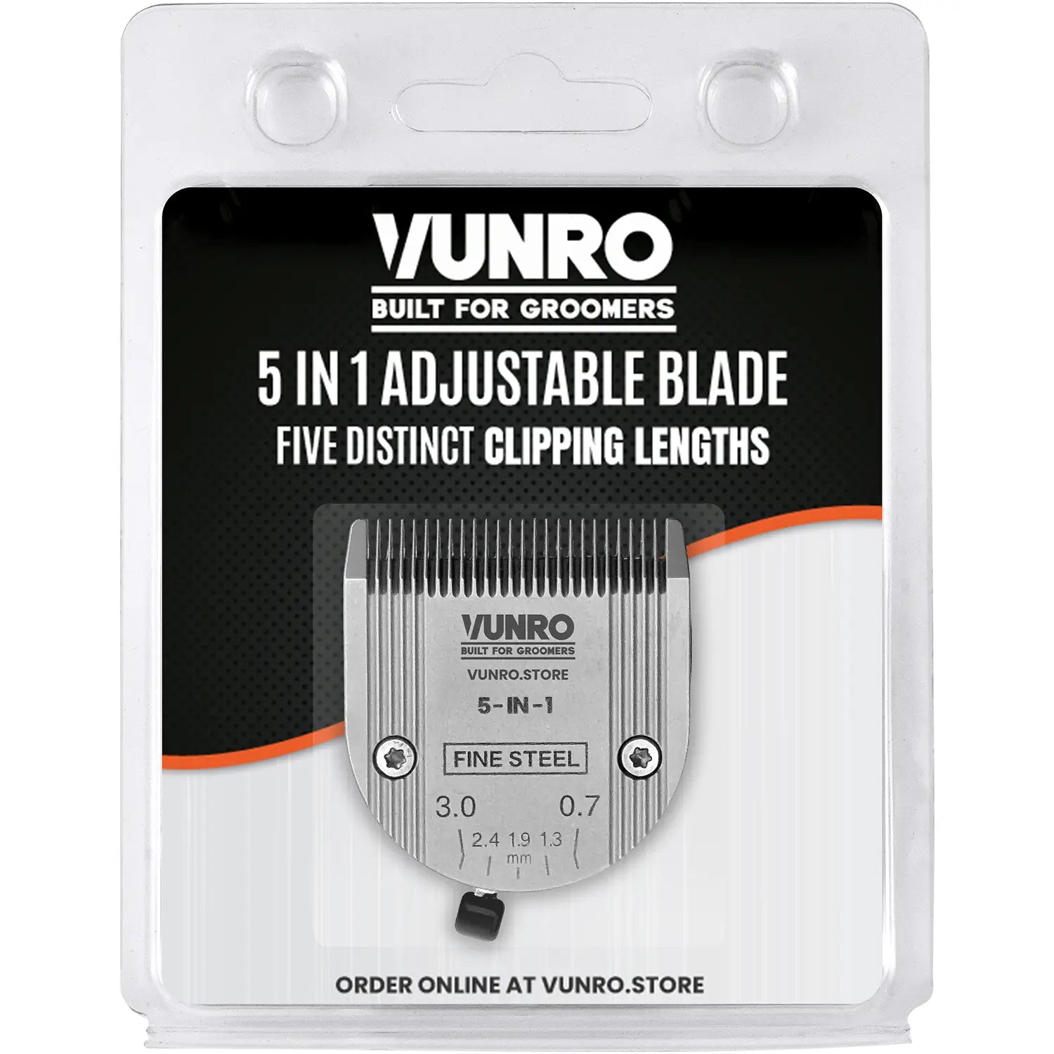 Adjustable Steel 5 in 1 Fine Dog Clipper Blade (0.7 mm - 3 mm) by VUNRO